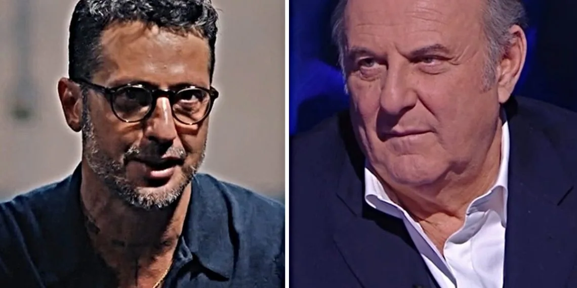 Gerry Scotti replica a Fabrizio Corona (Collega screen Netflix e Mediaset Infinity)