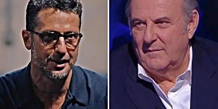 Gerry Scotti replica a Fabrizio Corona (Collega screen Netflix e Mediaset Infinity)