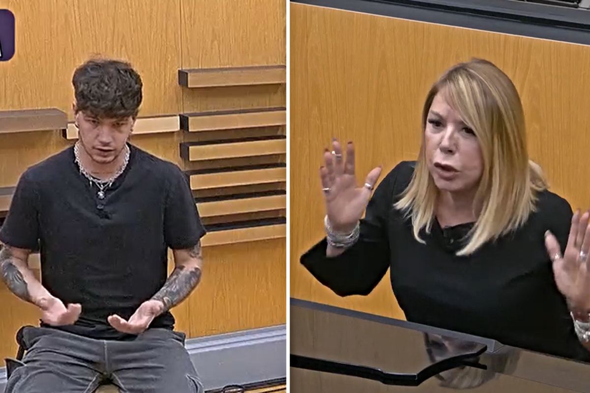 Opi furioso con Anna Pettinelli ad Amici 25 (Collage screen Witty Tv)