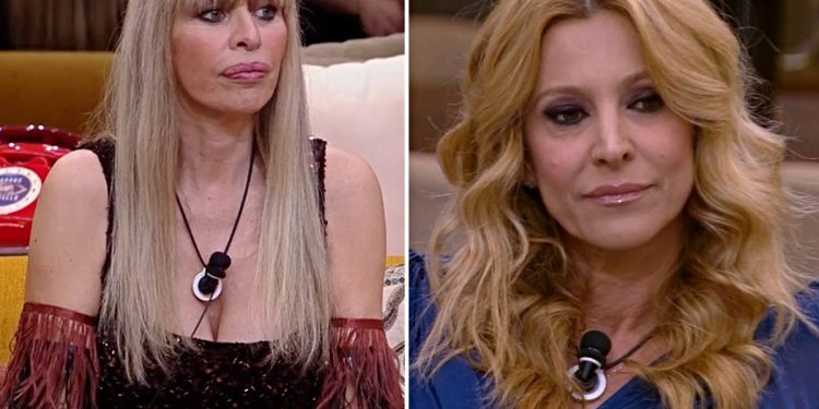 Grande Fratello Vip, Adriana Volpe sbotta contro Alessandra Mussolini (Collage screen Mediaset Infinity)