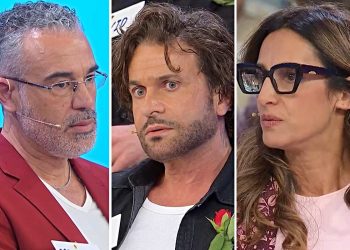 Uomini e Donne, Alessio prova a mediare tra Elisabetta e Sebastiano (Collage screen Witty Tv)