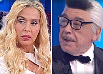 Valeria Marini infastidita dall'ironia di Nino Frassica (Collage screen Raiplay)