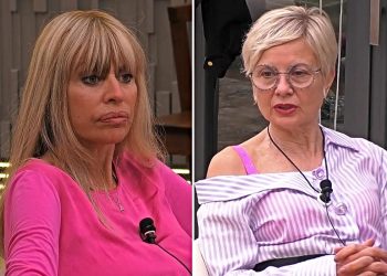 Antonella Elia perde la calma e minaccia Alessandra Mussolini al GF Vip (Collage screen Mediaset Infinity)