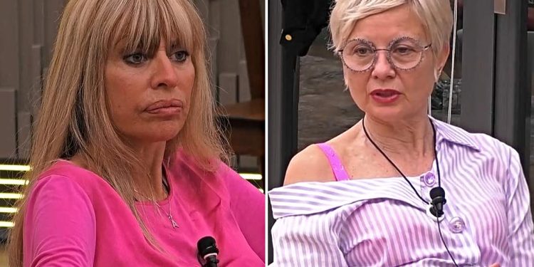 Antonella Elia perde la calma e minaccia Alessandra Mussolini al GF Vip (Collage screen Mediaset Infinity)