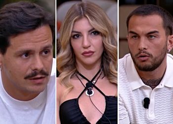 GF Vip, Raul fuori dal triangolo con Lucia e Renato (Collage screen Mediaset Infinity)