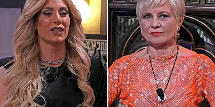 Nervi tesi tra Antonella Elia e Paola Caruso al GF Vip (Collage screen Mediaset Infinity)