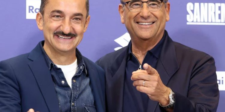 Carlo Conti Nicola Savino foto Rai